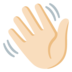 Waving Hand: Light Skin Tone Emoji Copy Paste ― 👋🏻 - google-android