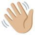 Waving Hand: Medium-light Skin Tone Emoji Copy Paste ― 👋🏼 - google-android