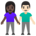 Woman And Man Holding Hands: Dark Skin Tone, Light Skin Tone Emoji Copy Paste ― 👩🏿‍🤝‍👨🏻 - google-android
