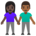 Woman And Man Holding Hands: Dark Skin Tone, Medium-dark Skin Tone Emoji Copy Paste ― 👩🏿‍🤝‍👨🏾 - google-android