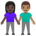 Woman And Man Holding Hands: Dark Skin Tone, Medium Skin Tone Emoji Copy Paste ― 👩🏿‍🤝‍👨🏽 - google-android