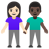Woman And Man Holding Hands: Light Skin Tone, Dark Skin Tone Emoji Copy Paste ― 👩🏻‍🤝‍👨🏿 - google-android