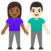 Woman And Man Holding Hands: Medium-dark Skin Tone, Light Skin Tone Emoji Copy Paste ― 👩🏾‍🤝‍👨🏻 - google-android