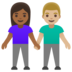 Woman And Man Holding Hands: Medium-dark Skin Tone, Medium-light Skin Tone Emoji Copy Paste ― 👩🏾‍🤝‍👨🏼 - google-android
