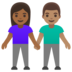 Woman And Man Holding Hands: Medium-dark Skin Tone, Medium Skin Tone Emoji Copy Paste ― 👩🏾‍🤝‍👨🏽 - google-android