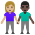 Woman And Man Holding Hands: Medium-light Skin Tone, Dark Skin Tone Emoji Copy Paste ― 👩🏼‍🤝‍👨🏿 - google-android