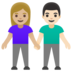 Woman And Man Holding Hands: Medium-light Skin Tone, Light Skin Tone Emoji Copy Paste ― 👩🏼‍🤝‍👨🏻 - google-android