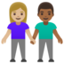 Woman And Man Holding Hands: Medium-light Skin Tone, Medium-dark Skin Tone Emoji Copy Paste ― 👩🏼‍🤝‍👨🏾 - google-android