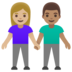 Woman And Man Holding Hands: Medium-light Skin Tone, Medium Skin Tone Emoji Copy Paste ― 👩🏼‍🤝‍👨🏽 - google-android