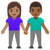 Woman And Man Holding Hands: Medium Skin Tone, Medium-dark Skin Tone Emoji Copy Paste ― 👩🏽‍🤝‍👨🏾 - google-android