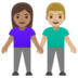 Woman And Man Holding Hands: Medium Skin Tone, Medium-light Skin Tone Emoji Copy Paste ― 👩🏽‍🤝‍👨🏼 - google-android