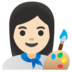 Woman Artist: Light Skin Tone Emoji Copy Paste ― 👩🏻‍🎨 - google-android