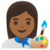 Woman Artist: Medium-dark Skin Tone Emoji Copy Paste ― 👩🏾‍🎨 - google-android