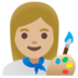 Woman Artist: Medium-light Skin Tone Emoji Copy Paste ― 👩🏼‍🎨 - google-android