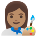 Woman Artist: Medium Skin Tone Emoji Copy Paste ― 👩🏽‍🎨 - google-android