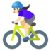 Woman Biking: Light Skin Tone Emoji Copy Paste ― 🚴🏻‍♀ - google-android