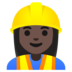 Woman Construction Worker: Dark Skin Tone Emoji Copy Paste ― 👷🏿‍♀ - google-android