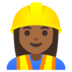 Woman Construction Worker: Medium-dark Skin Tone Emoji Copy Paste ― 👷🏾‍♀ - google-android