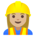 Woman Construction Worker: Medium-light Skin Tone Emoji Copy Paste ― 👷🏼‍♀ - google-android