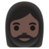 Woman: Dark Skin Tone, Beard Emoji Copy Paste ― 🧔🏿‍♀ - google-android