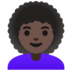 Woman: Dark Skin Tone, Curly Hair Emoji Copy Paste ― 👩🏿‍🦱 - google-android