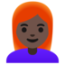 Woman: Dark Skin Tone, Red Hair Emoji Copy Paste ― 👩🏿‍🦰 - google-android
