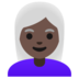 Woman: Dark Skin Tone, White Hair Emoji Copy Paste ― 👩🏿‍🦳 - google-android