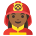 Woman Firefighter: Medium-dark Skin Tone Emoji Copy Paste ― 👩🏾‍🚒 - google-android