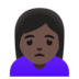 Woman Frowning: Dark Skin Tone Emoji Copy Paste ― 🙍🏿‍♀ - google-android