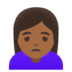 Woman Frowning: Medium-dark Skin Tone Emoji Copy Paste ― 🙍🏾‍♀ - google-android