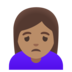 Woman Frowning: Medium Skin Tone Emoji Copy Paste ― 🙍🏽‍♀ - google-android