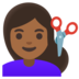 Woman Getting Haircut: Medium-dark Skin Tone Emoji Copy Paste ― 💇🏾‍♀ - google-android