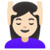 Woman Getting Massage: Light Skin Tone Emoji Copy Paste ― 💆🏻‍♀ - google-android