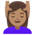 Woman Getting Massage: Medium Skin Tone Emoji Copy Paste ― 💆🏽‍♀ - google-android