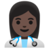 Woman Health Worker: Dark Skin Tone Emoji Copy Paste ― 👩🏿‍⚕ - google-android