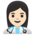 Woman Health Worker: Light Skin Tone Emoji Copy Paste ― 👩🏻‍⚕ - google-android