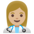 Woman Health Worker: Medium-light Skin Tone Emoji Copy Paste ― 👩🏼‍⚕ - google-android