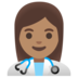 Woman Health Worker: Medium Skin Tone Emoji Copy Paste ― 👩🏽‍⚕ - google-android