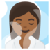Woman In Steamy Room: Medium-dark Skin Tone Emoji Copy Paste ― 🧖🏾‍♀ - google-android