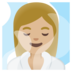 Woman In Steamy Room: Medium-light Skin Tone Emoji Copy Paste ― 🧖🏼‍♀ - google-android