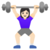 Woman Lifting Weights: Light Skin Tone Emoji Copy Paste ― 🏋🏻‍♀ - google-android