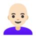 Woman: Light Skin Tone, Bald Emoji Copy Paste ― 👩🏻‍🦲 - google-android