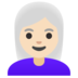 Woman: Light Skin Tone, White Hair Emoji Copy Paste ― 👩🏻‍🦳 - google-android