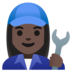 Woman Mechanic: Dark Skin Tone Emoji Copy Paste ― 👩🏿‍🔧 - google-android