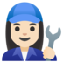 Woman Mechanic: Light Skin Tone Emoji Copy Paste ― 👩🏻‍🔧 - google-android