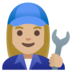 Woman Mechanic: Medium-light Skin Tone Emoji Copy Paste ― 👩🏼‍🔧 - google-android