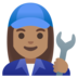 Woman Mechanic: Medium Skin Tone Emoji Copy Paste ― 👩🏽‍🔧 - google-android