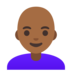 Woman: Medium-dark Skin Tone, Bald Emoji Copy Paste ― 👩🏾‍🦲 - google-android