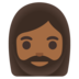 Woman: Medium-dark Skin Tone, Beard Emoji Copy Paste ― 🧔🏾‍♀ - google-android