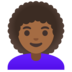 Woman: Medium-dark Skin Tone, Curly Hair Emoji Copy Paste ― 👩🏾‍🦱 - google-android